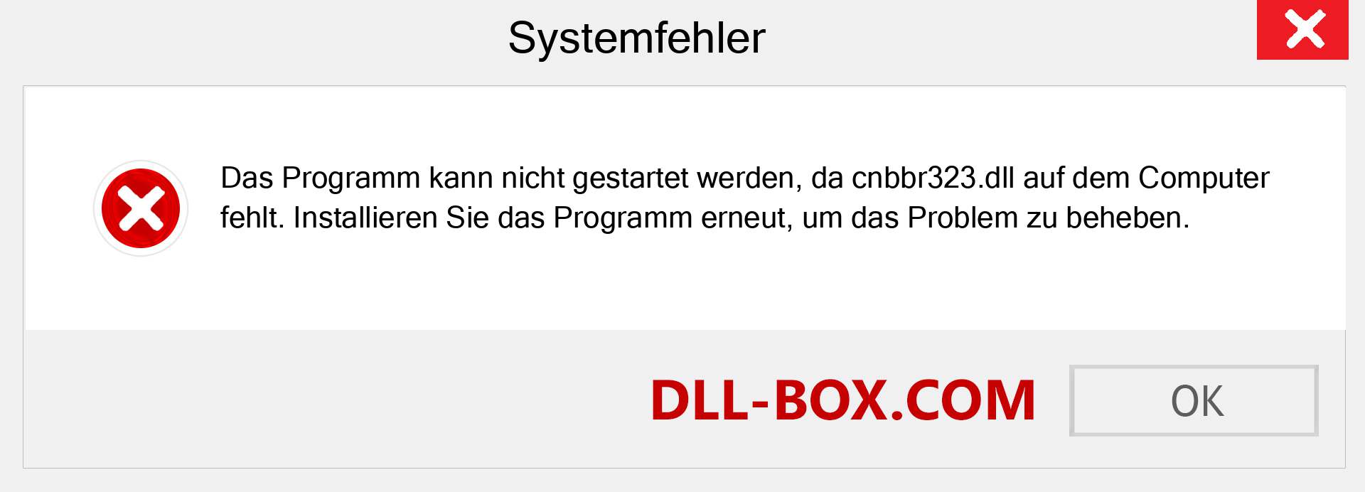 cnbbr323.dll-Datei fehlt?. Download für Windows 7, 8, 10 - Fix cnbbr323 dll Missing Error unter Windows, Fotos, Bildern