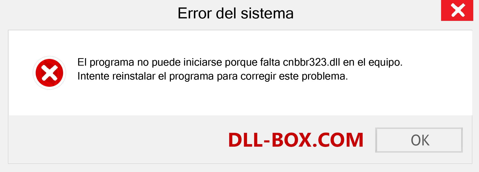 ¿Falta el archivo cnbbr323.dll ?. Descargar para Windows 7, 8, 10 - Corregir cnbbr323 dll Missing Error en Windows, fotos, imágenes